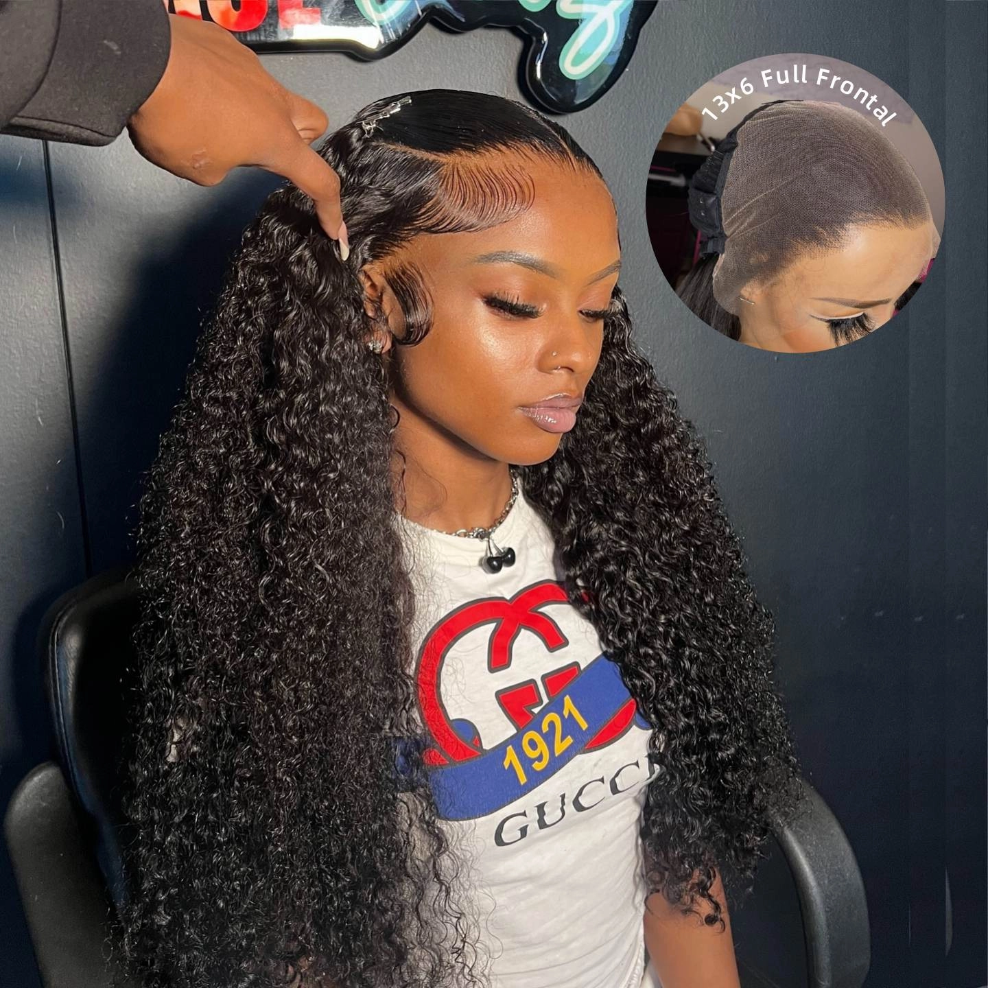 13x6 Full Hair Transparent Lace Human Hair 250% Density Frontal Wig Curly