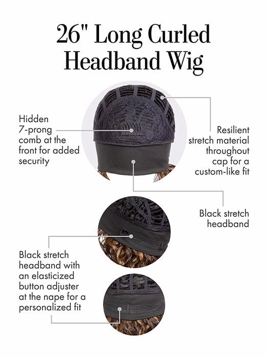 26in Long Curled Headband | Synthetic Hairpiece