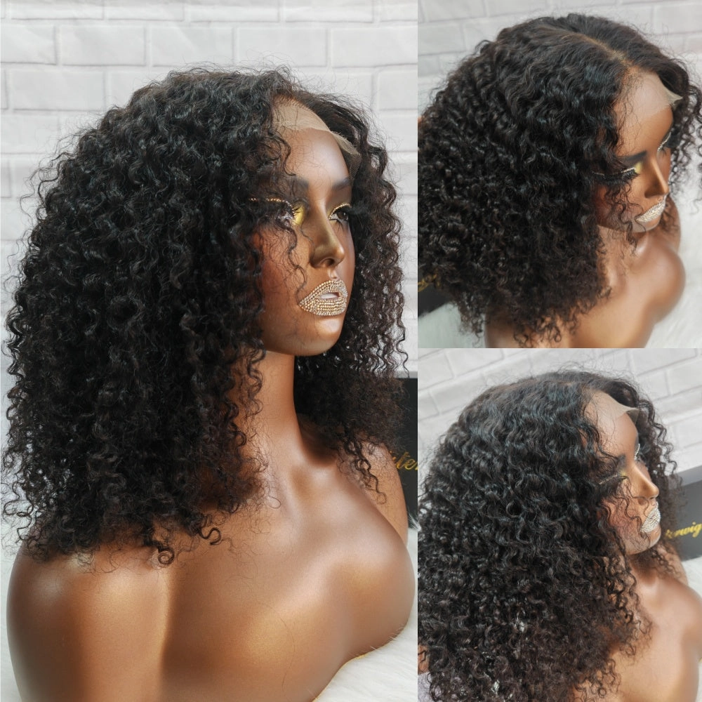 5x5 Closure Wigs Curly Skin Melt Swiss Lace Wig