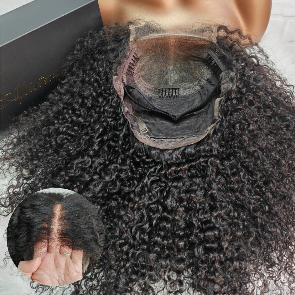 5x5 Closure Wigs Curly Skin Melt Swiss Lace Wig