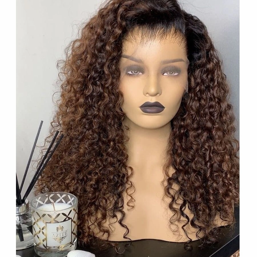 {50% Off} Ombre Brown Colored 13X6 Skin Melt Lace   Delicate Hairline Frontal Wig