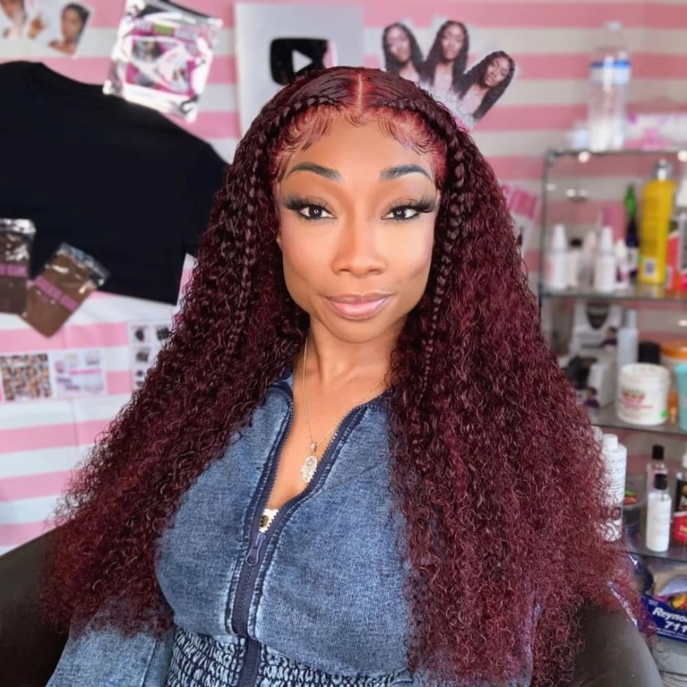 Agatha Lace Front Wig 150%  Density Burgundy Curly