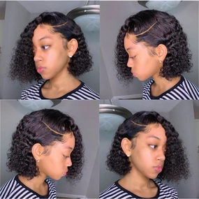 Alisa| Preplucked Virgin Human Hair 360 Bob Lace Wig | Deep Curly