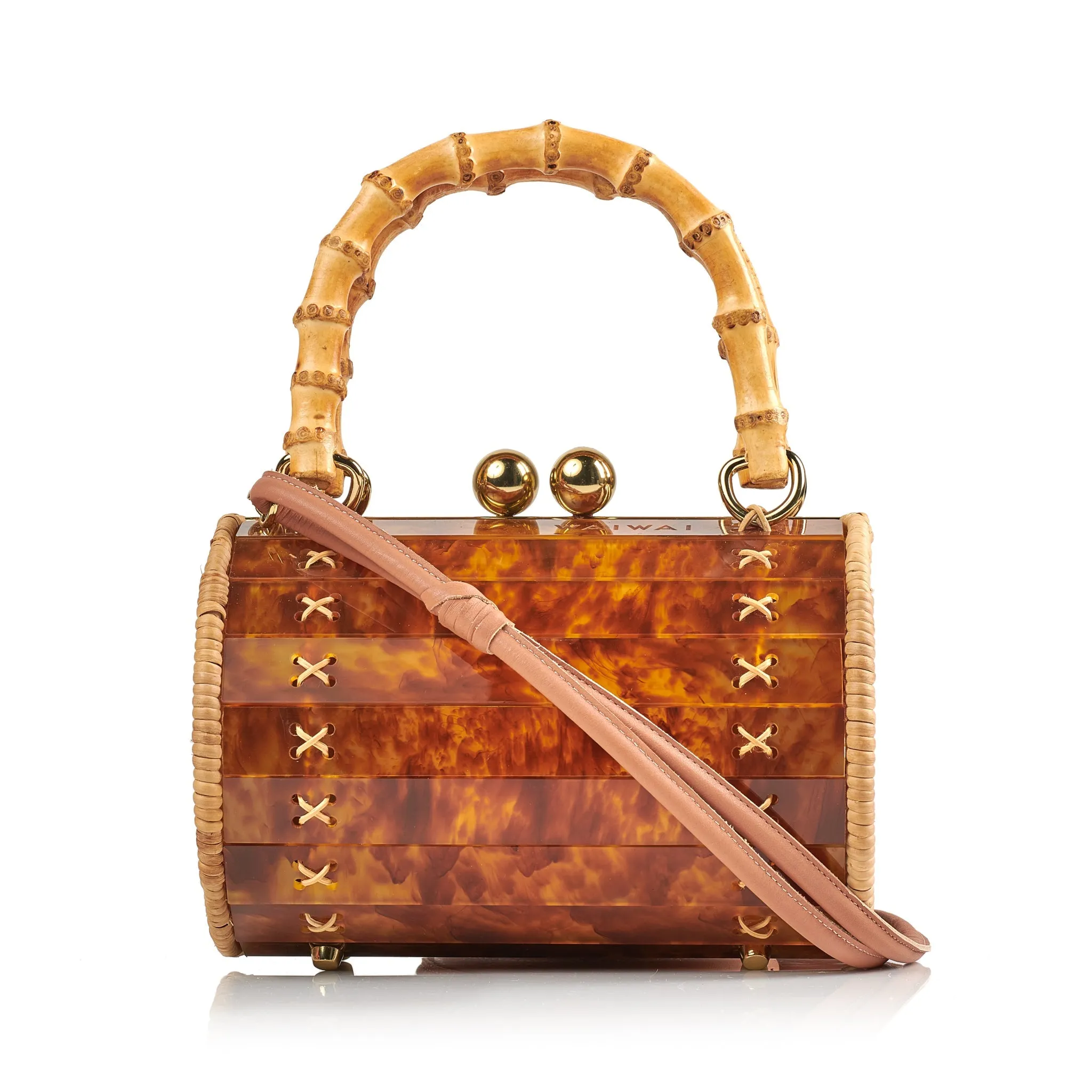 Alix Gold Bamboo Bag Turtle