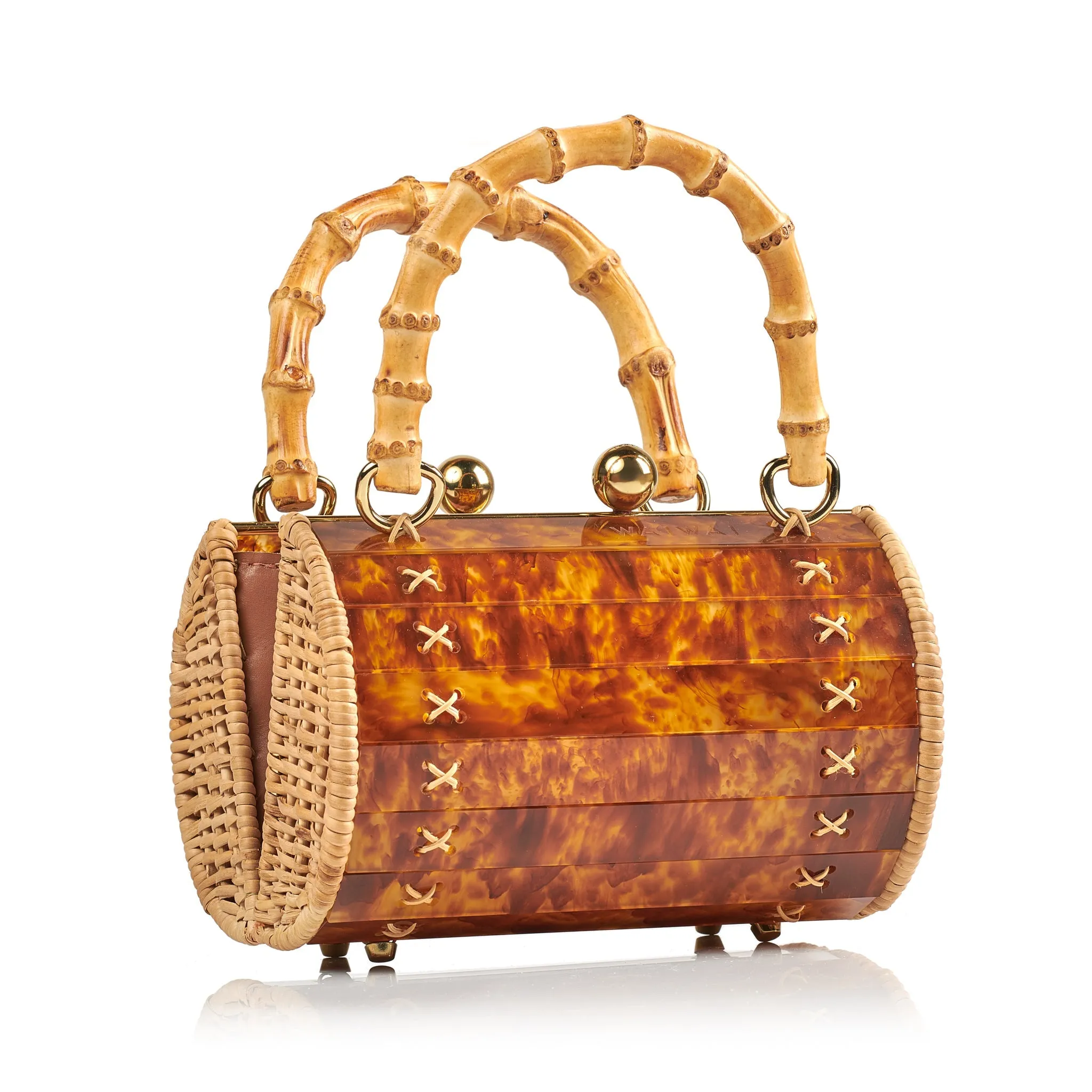 Alix Gold Bamboo Bag Turtle