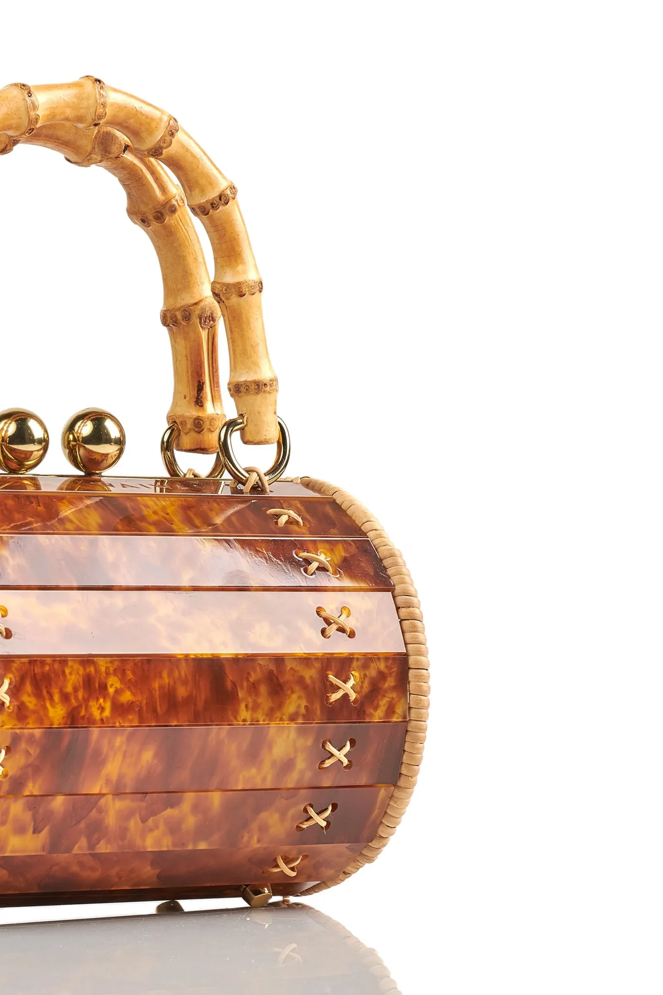 Alix Gold Bamboo Bag Turtle