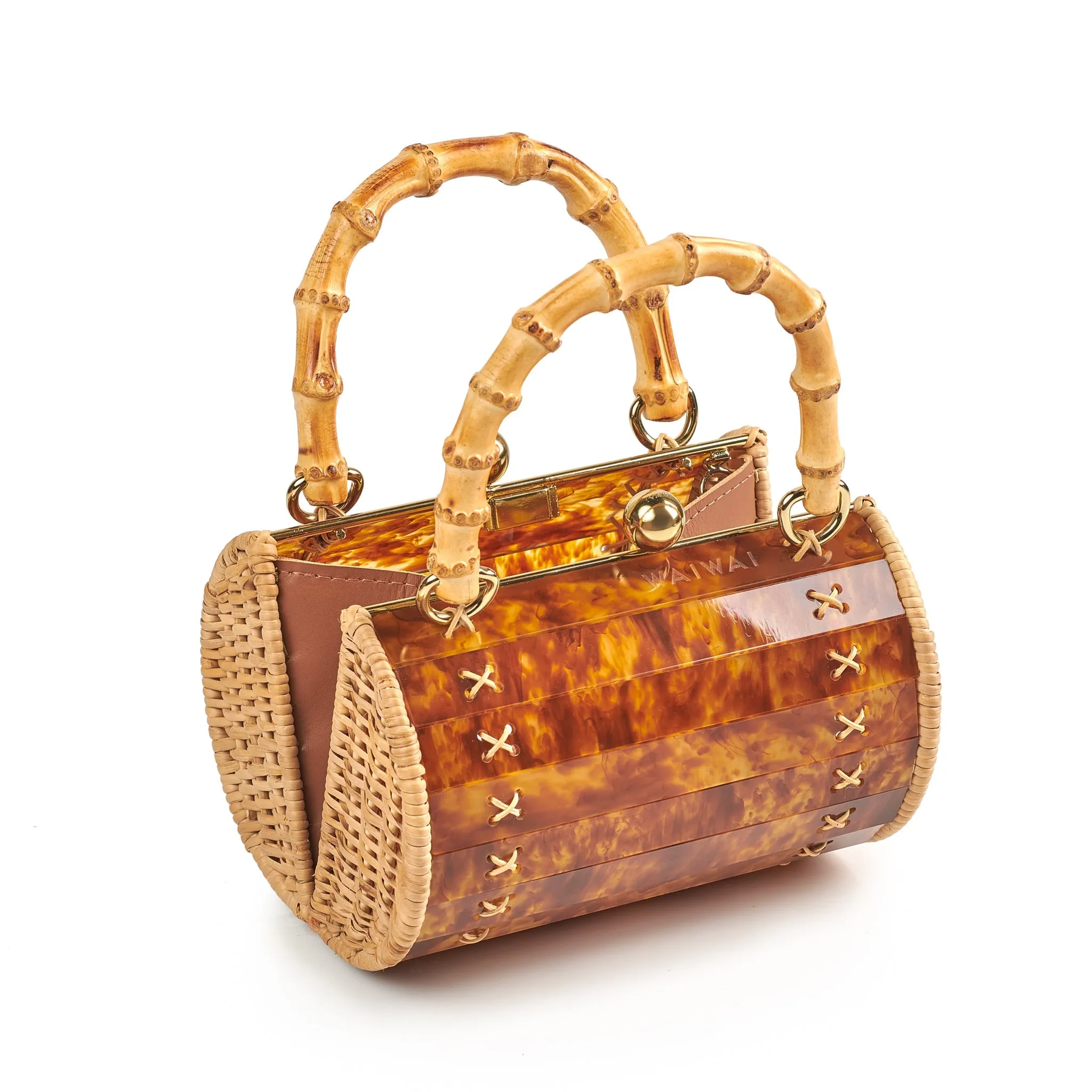 Alix Gold Bamboo Bag Turtle