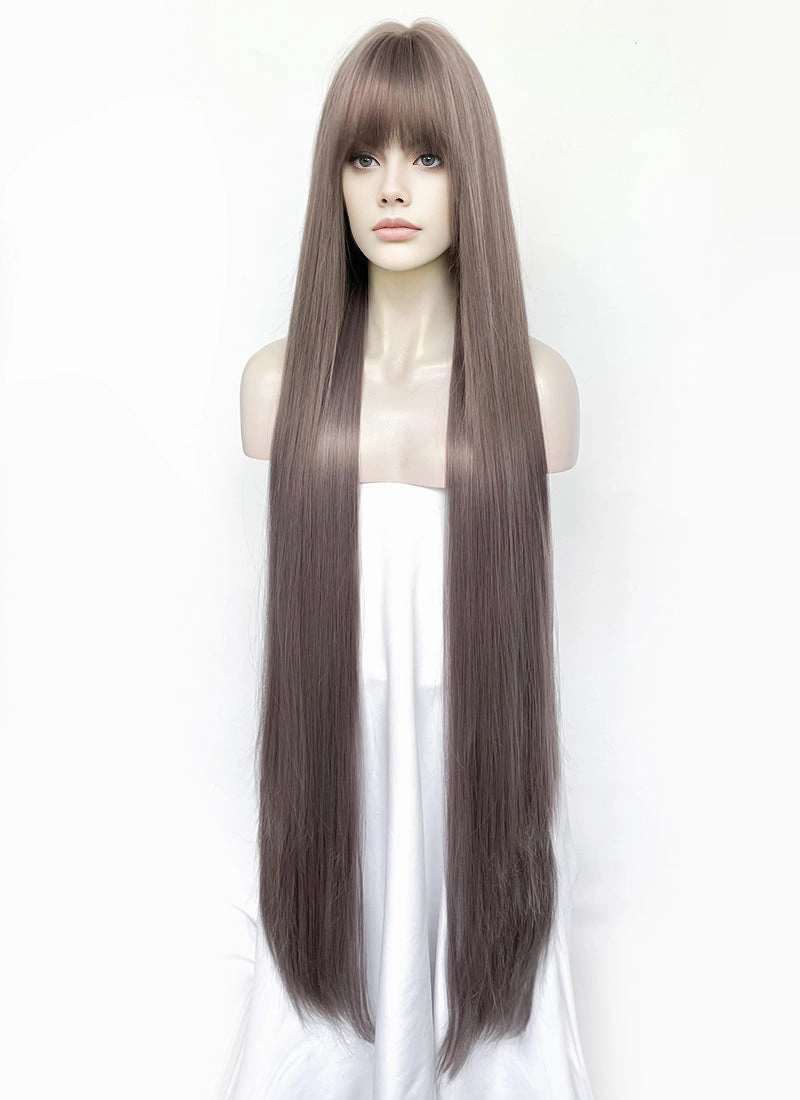 Ash Purple Straight Synthetic Hair Wig NS597