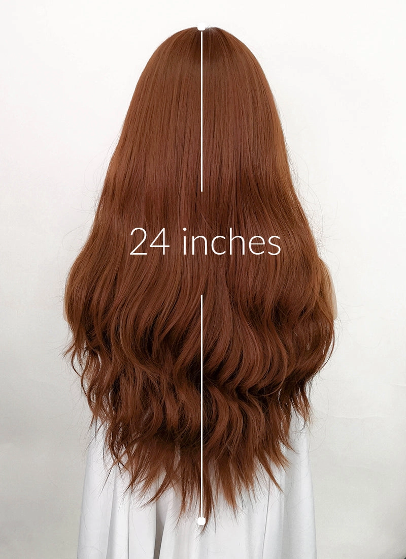 Auburn Wavy Synthetic Hair Wig NS376