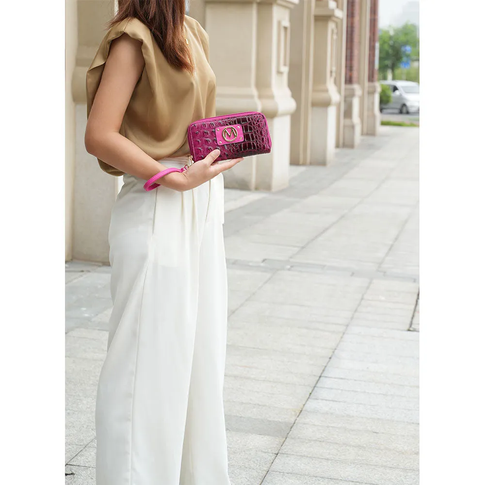 Autumn Crocodile Skin Tote Bag with Wallet