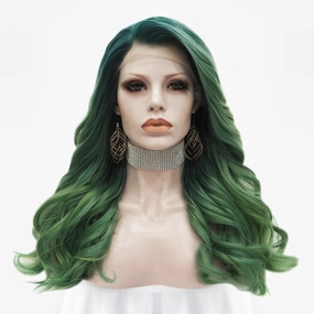 Autumn Green Ombre Wave Lace Front Synthetic Wig