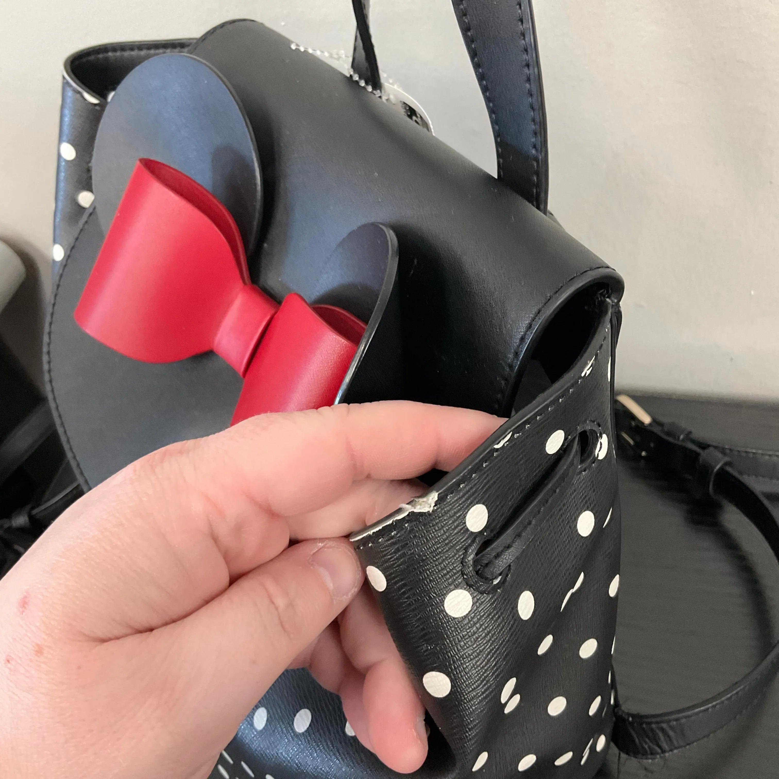 Backpack Designer By Kate Spade In Polkadot Pattern, Size:Medium