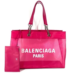 Balenciaga pink Polyester Leather Shoulder Bag Tote Bag (Pre-Owned)