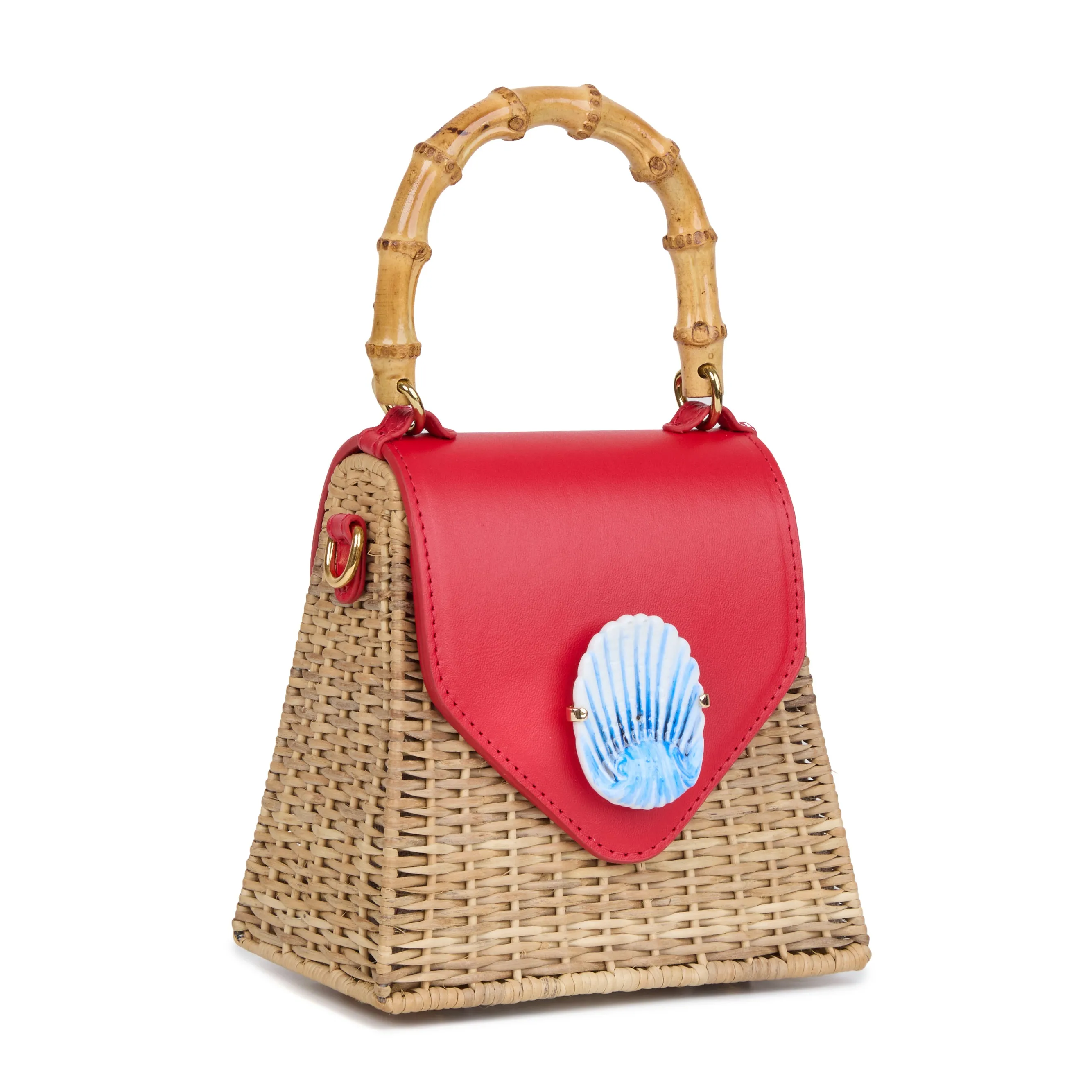 Bebel Rattan Bag Red