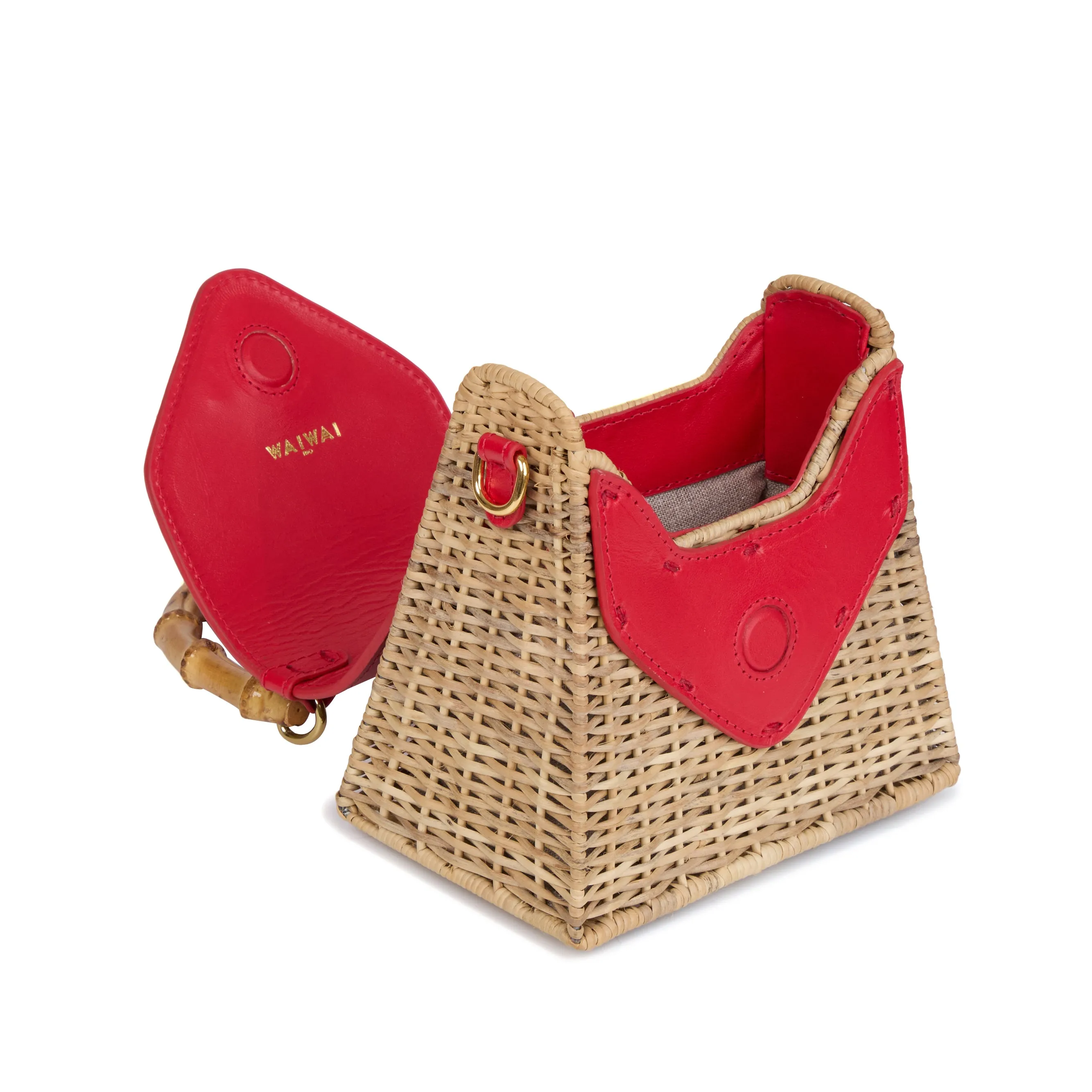 Bebel Rattan Bag Red