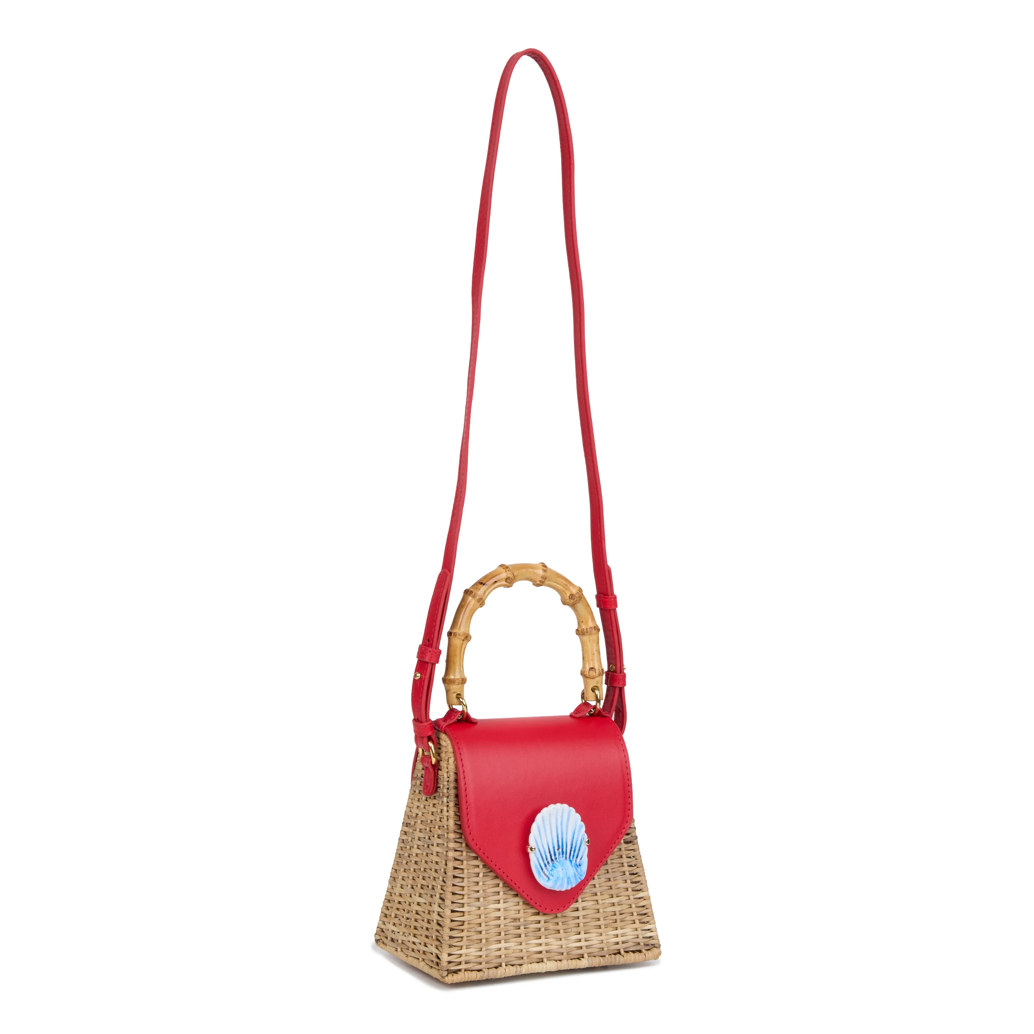 Bebel Rattan Bag Red