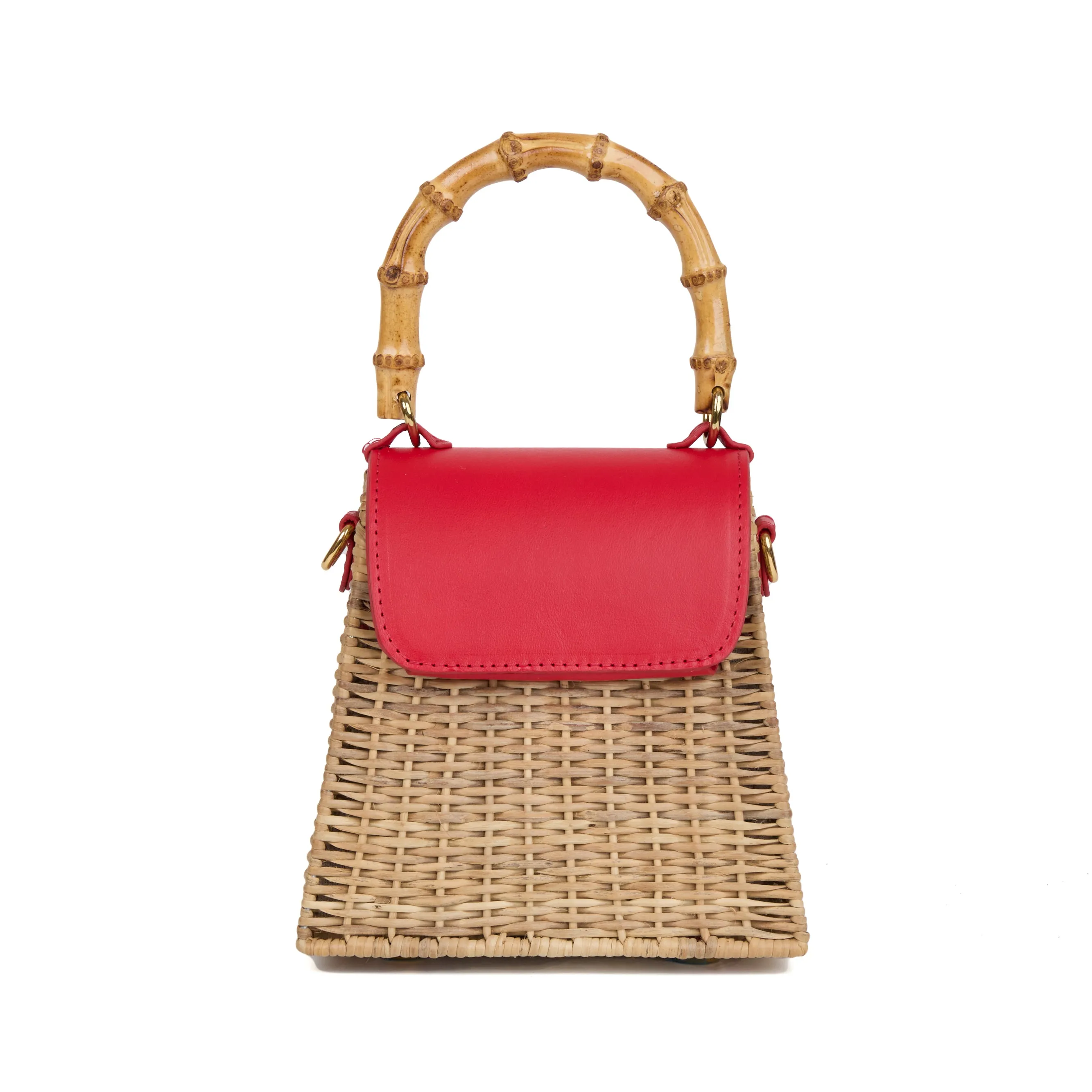 Bebel Rattan Bag Red