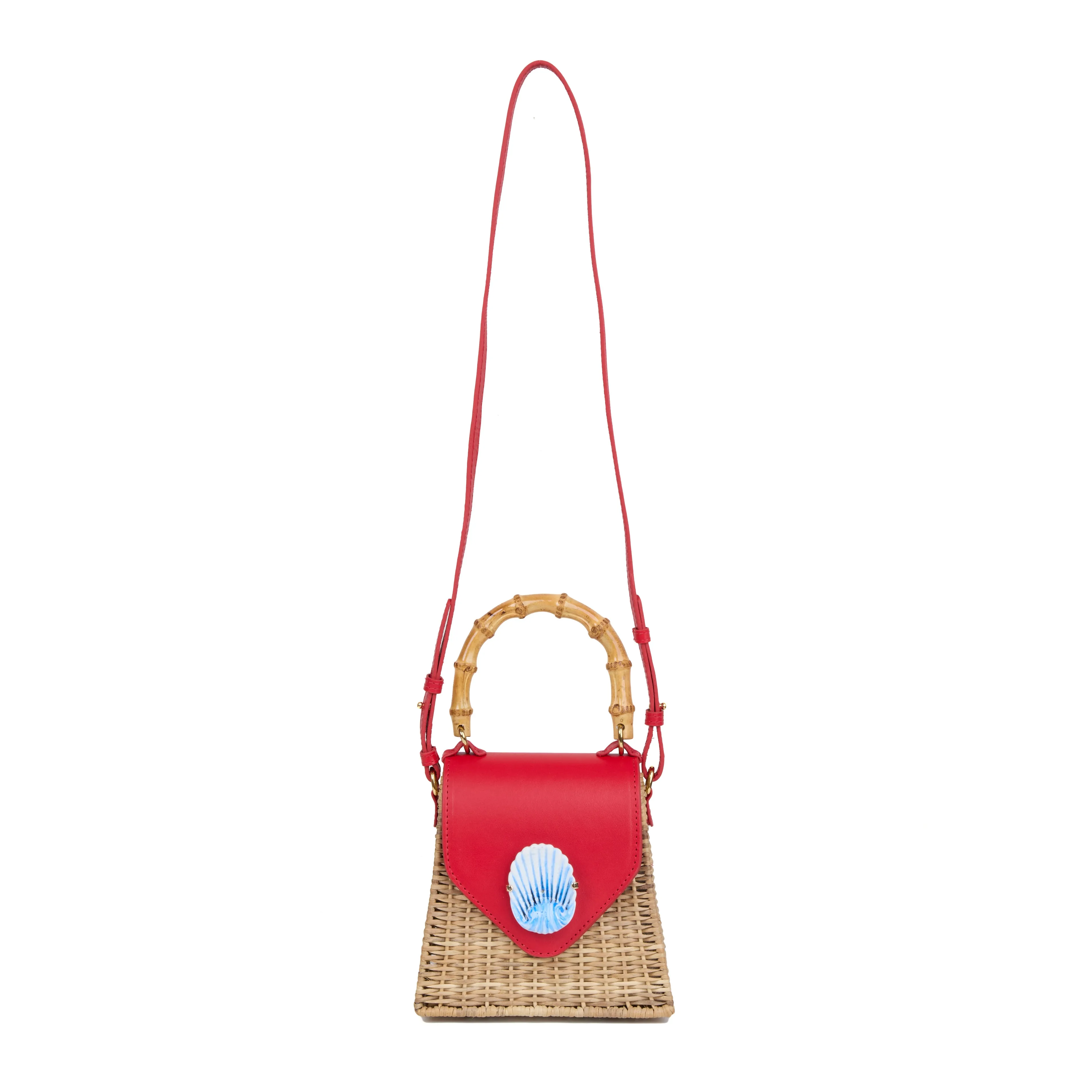Bebel Rattan Bag Red