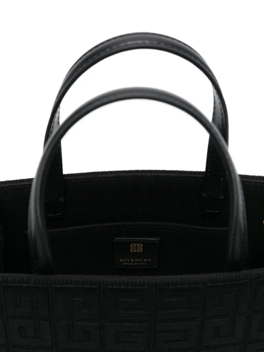 Black Canvas Tote Bag With Signature 4G Embroidery