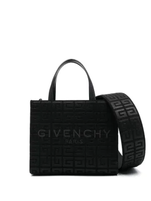 Black Canvas Tote Bag With Signature 4G Embroidery