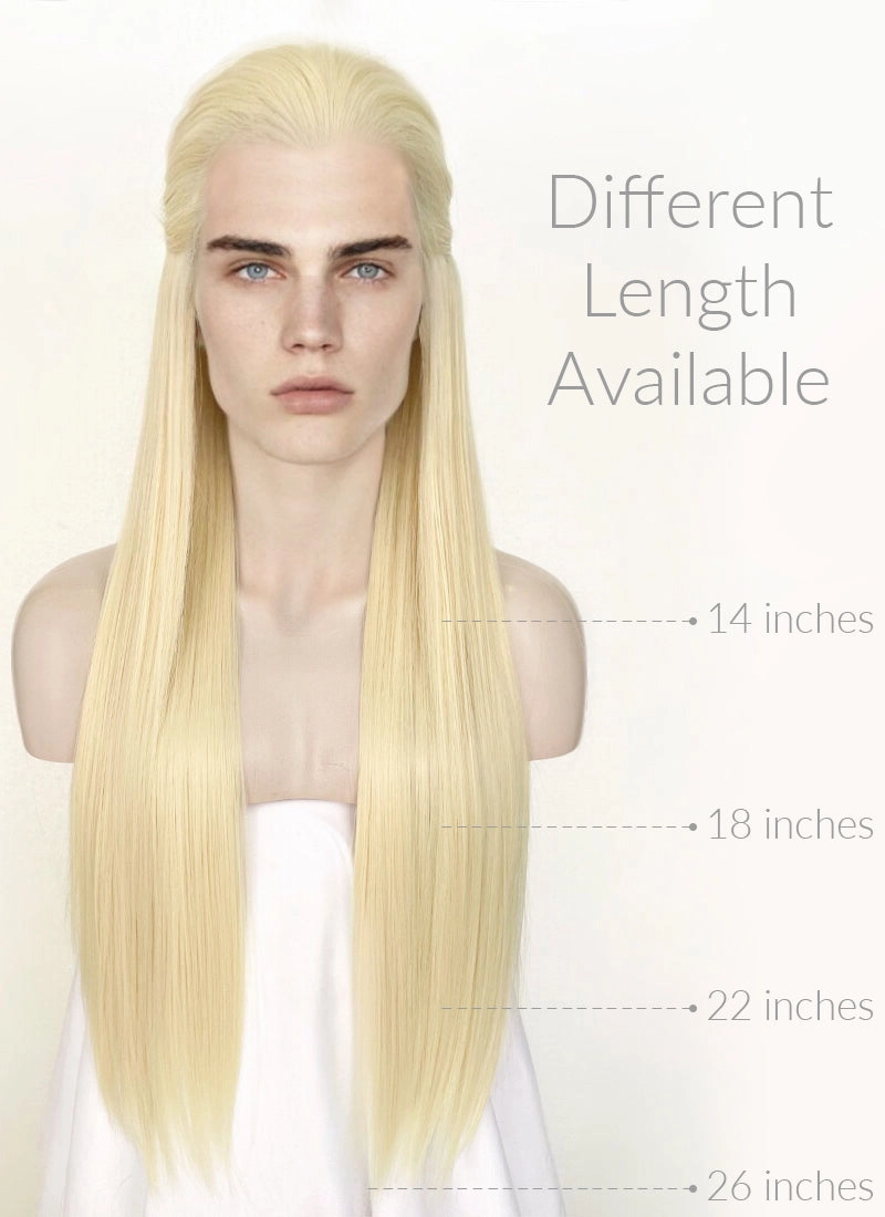 Blonde Straight Lace Front Synthetic Men's Wig LF3270A