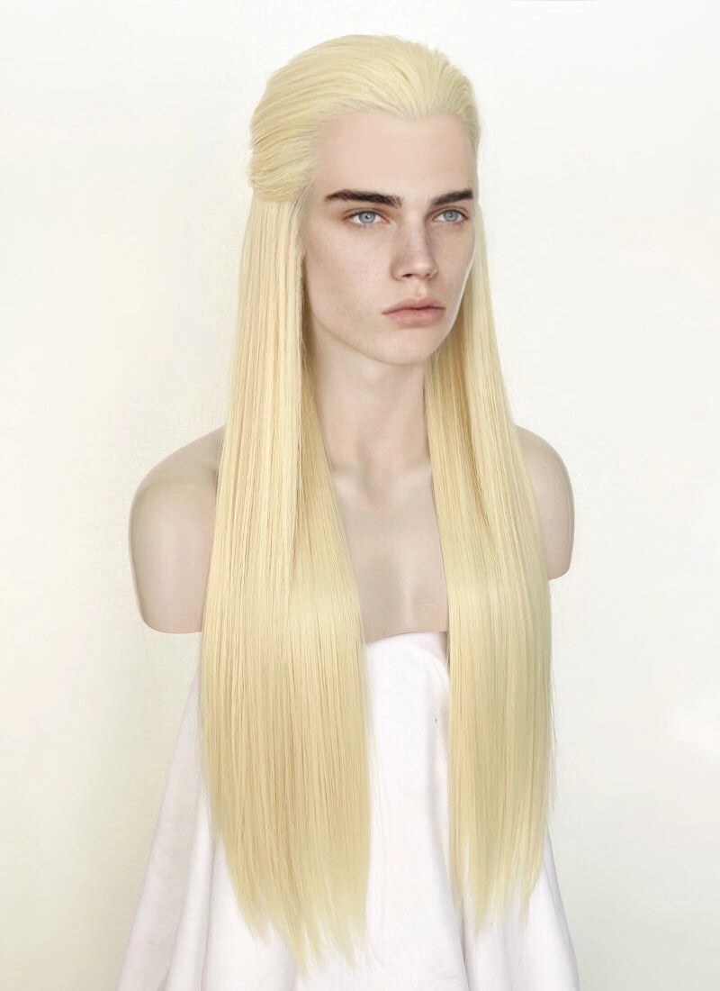 Blonde Straight Lace Front Synthetic Men's Wig LF3270A