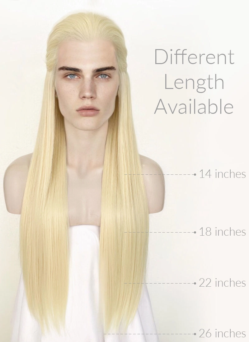 Blonde Straight Lace Front Synthetic Men's Wig LF3270A