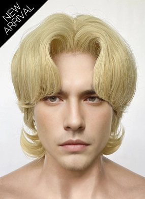 Blonde Wavy Lace Front Synthetic Men's Wig LF6128