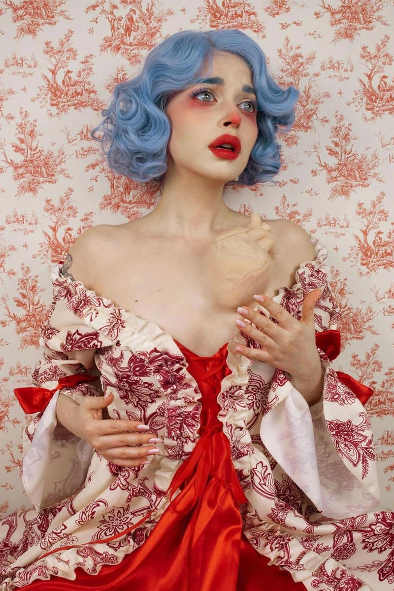 Blue pinup wig, lace front, vintage style: Leanora