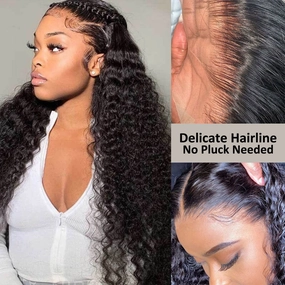 Boutique Skin Melt Lace   Delicate Hairline Frontal Wig Deep Wave