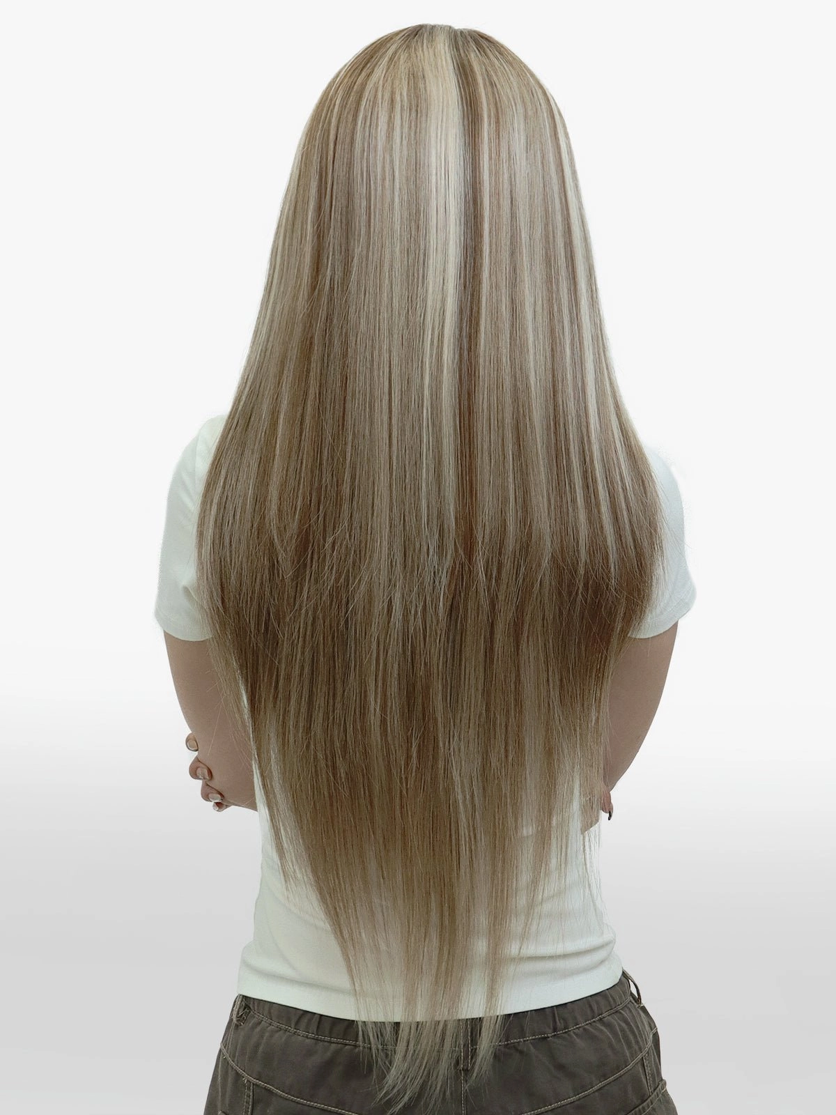 Brenda Collection-Alexa Pre-Cut 9*6 lace front wig Glueless futura Fiber lace Wig Brown creamy highlight 26inches