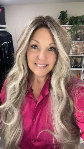 Brenda Collection-Chloe Imstyle ash brown with highlight darkroot T-part lace front wig