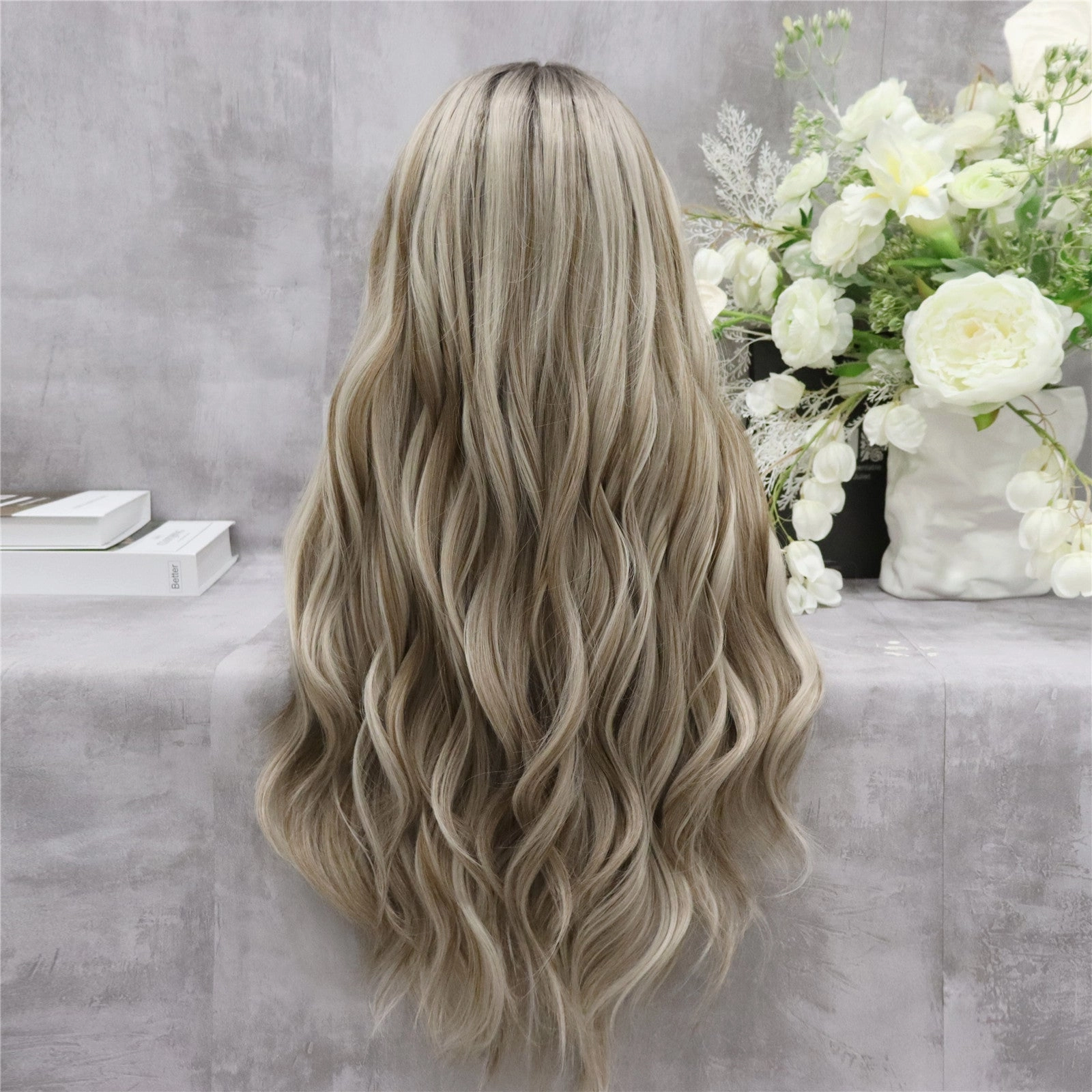 Brenda Collection-Chloe Imstyle ash brown with highlight darkroot T-part lace front wig