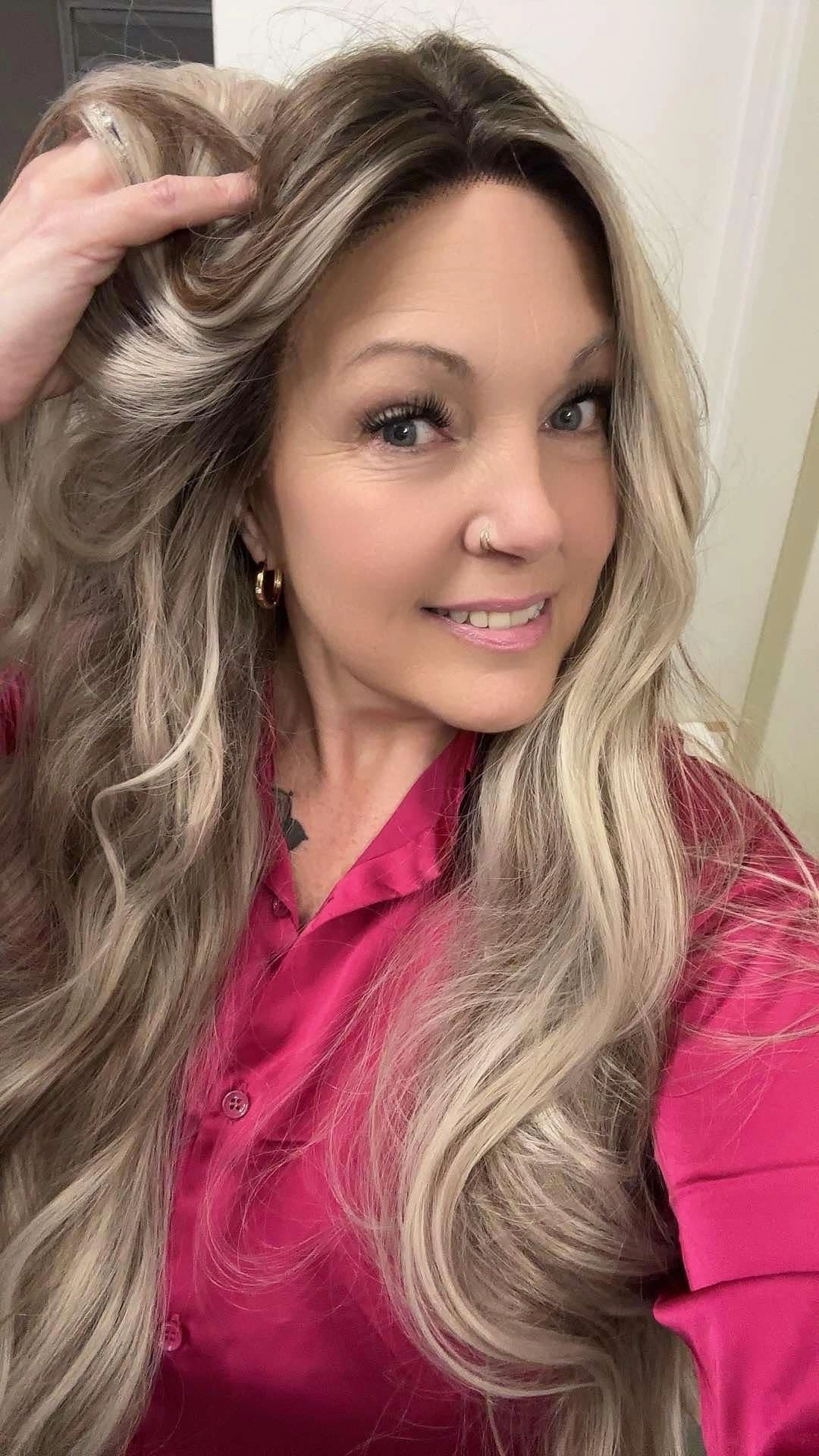Brenda Collection-Chloe Imstyle ash brown with highlight darkroot T-part lace front wig