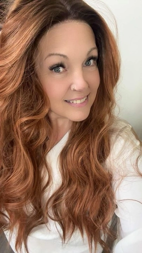 Brenda Collection-Hedy-13*4 free parting lace front wig copper color with highlight curly