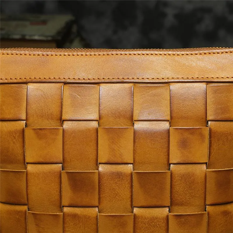 Brown Braided Womens Leather Small Bucket Bag Small Black Bucket Shoulder Purse Barrel Bag