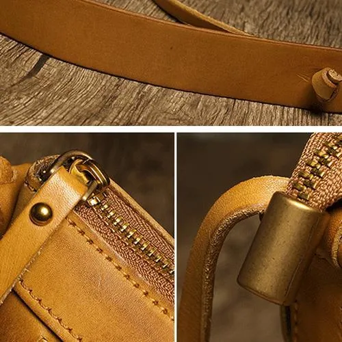 Brown Braided Womens Leather Small Bucket Bag Small Black Bucket Shoulder Purse Barrel Bag