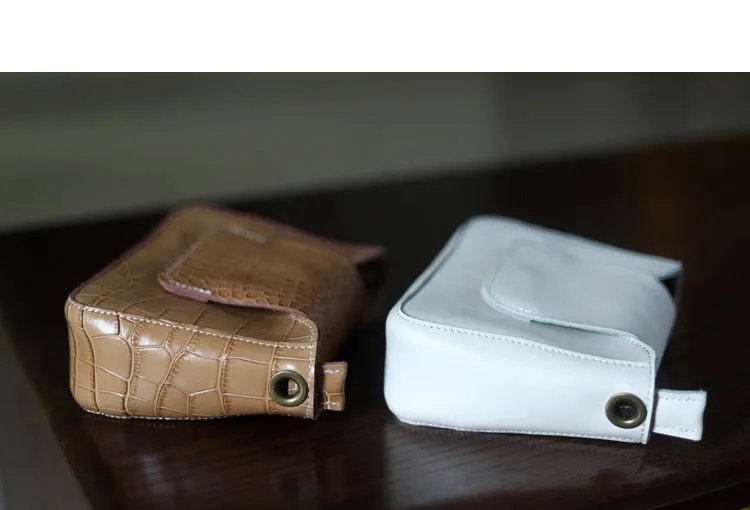 Brown LEATHER Side Bag WOMEN Crocodile Pattern SHOULDER BAG Small Crossbody Purse FOR WOMEN
