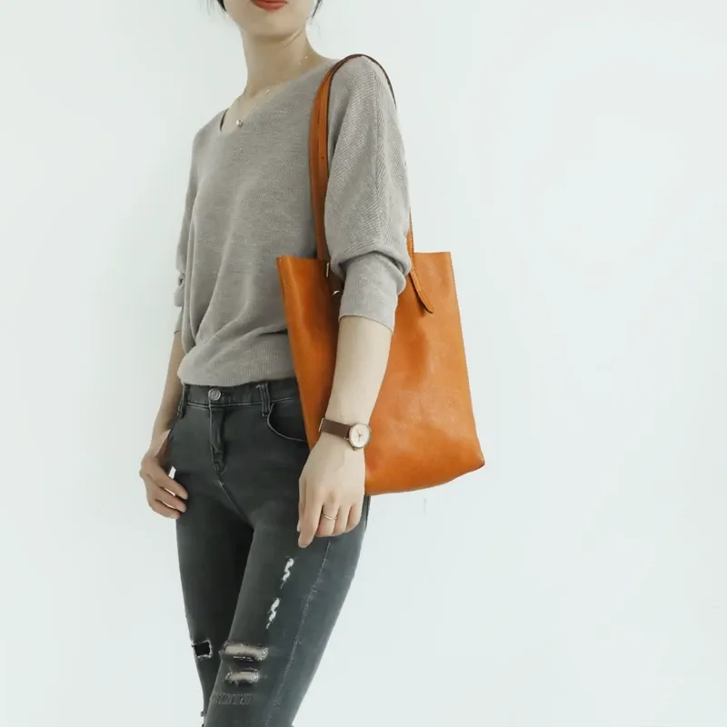 Brown Womens Leather Small Tote Purse Womens Tote Shoulder Bag for Ladies