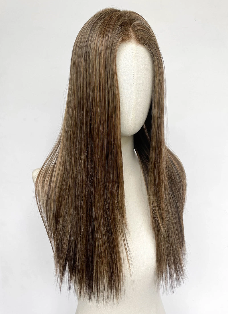 Brown Mixed Blonde Straight Mono Top Lace Wig MN008