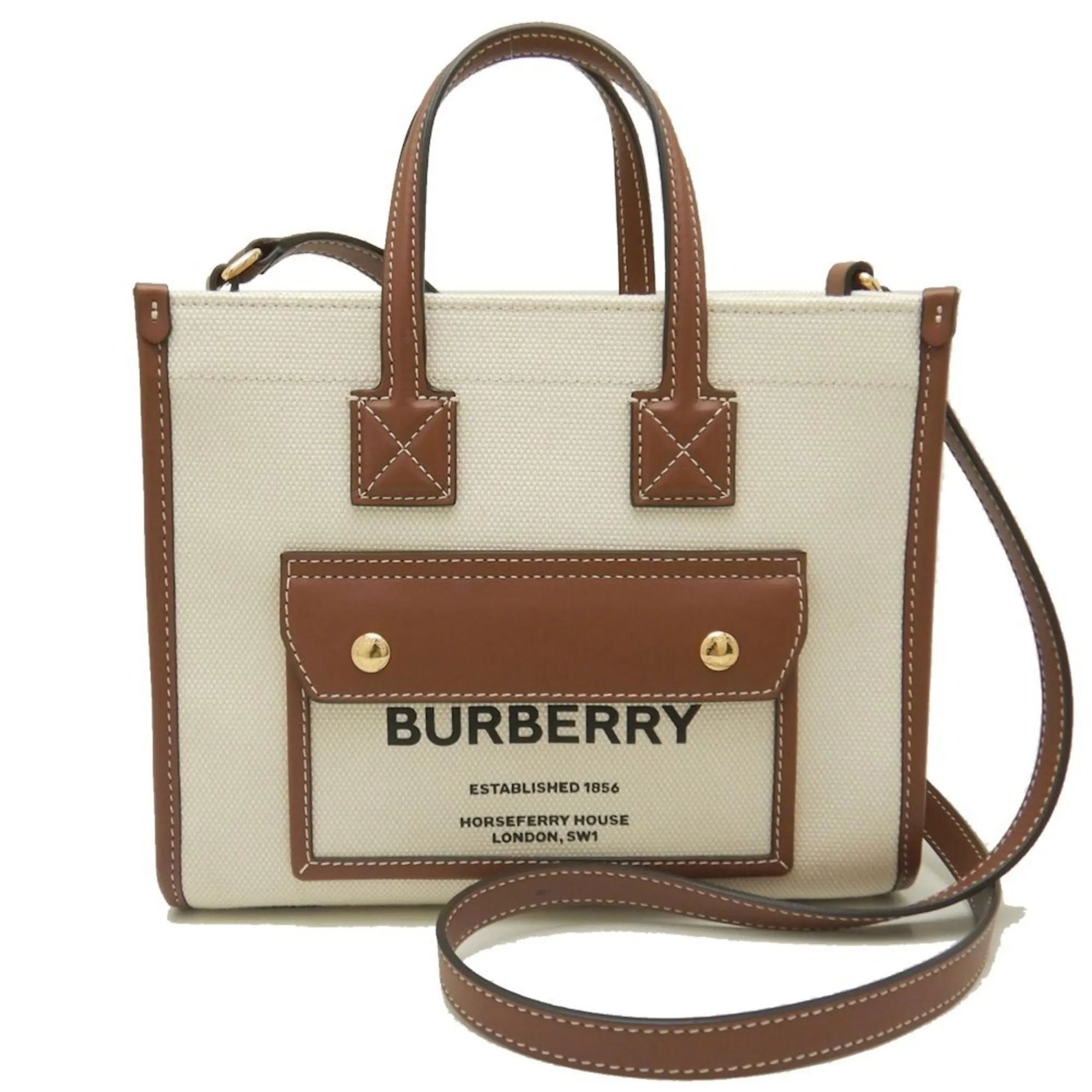 Burberry Freya  Canvas Tote Bag (Pre-Owned)