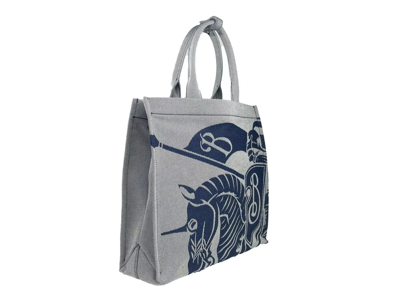 Burberry Navy EKD Canvas Tote Bag With Coin Women's Pouch