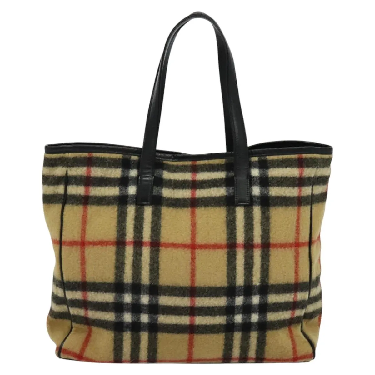 Burberry Nova Check Wool Tote Bag (Pre-Owned)
