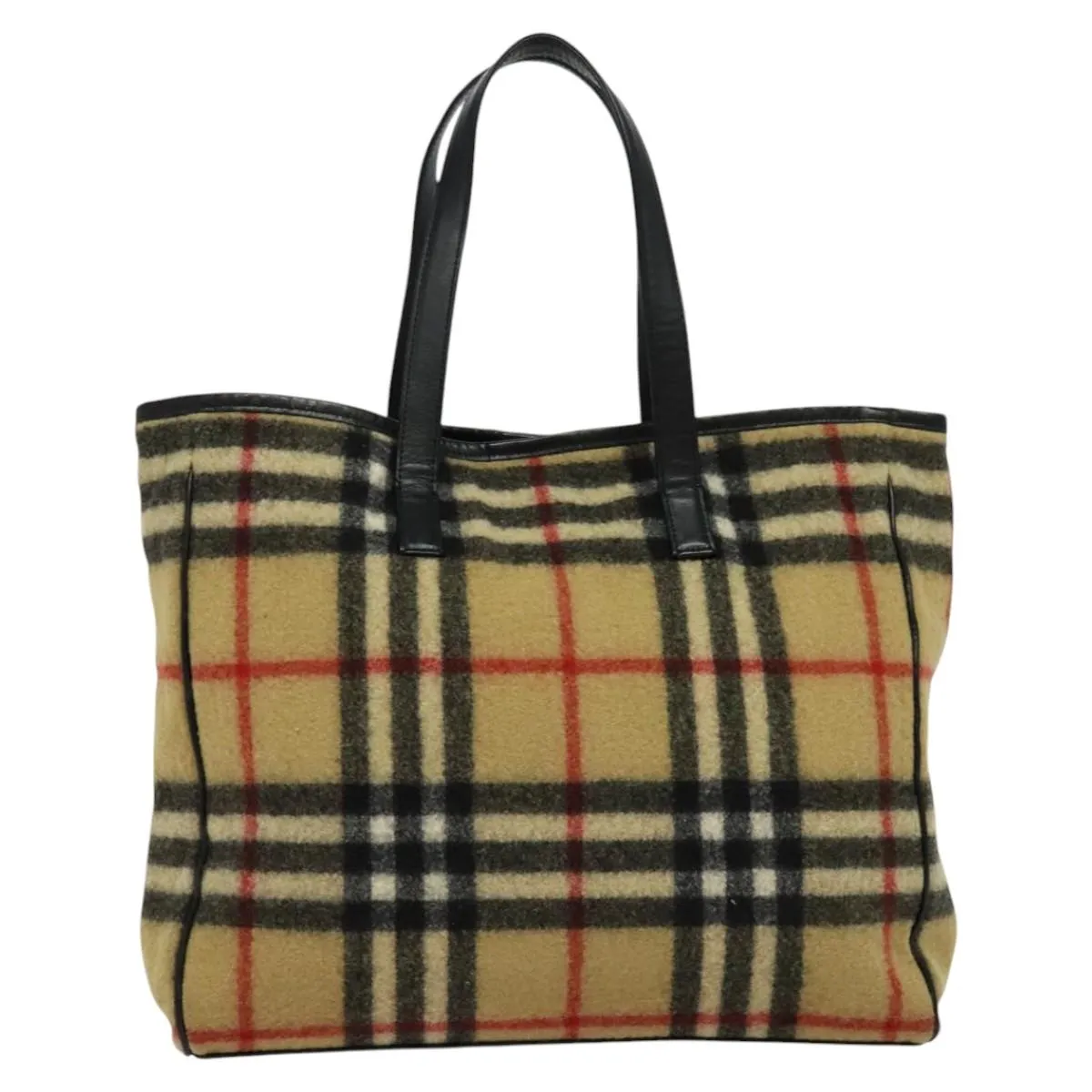 Burberry Nova Check Wool Tote Bag (Pre-Owned)