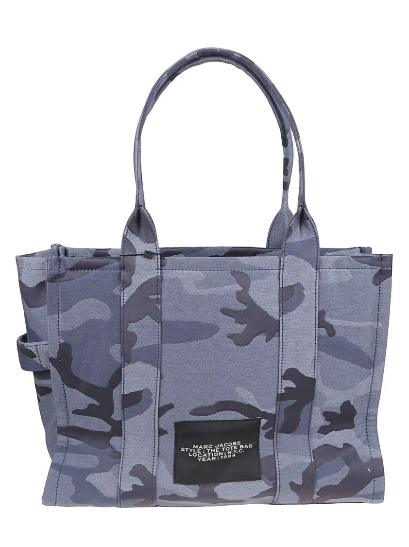 Camouflage Jacquard Large Tote With Adjustable Strap