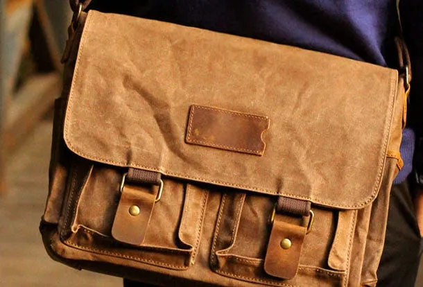 Canvas Messenger Bag Cool Chest Bag Sling Bag Crossbody Bag Travel Bag Hiking Bag for men