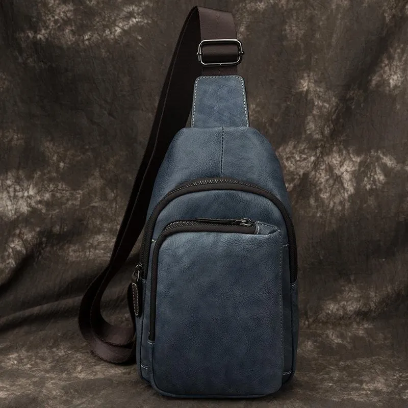 Casual Brown Sling Bag LEATHER MENS Sling Pack One Shoulder BackPack FOR MEN