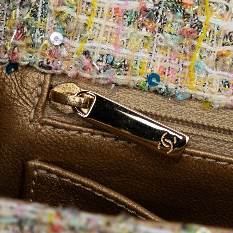 CHANEL 2.55 Flap Chain Shoulder Bag in Tweed Multicolor Insects Pattern