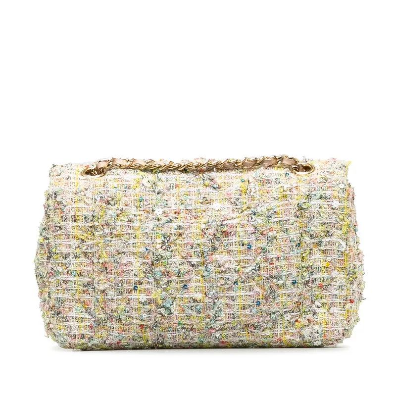 CHANEL 2.55 Flap Chain Shoulder Bag in Tweed Multicolor Insects Pattern