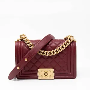 Chanel Burgundy Small Boy Bag